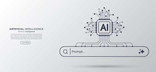 Concept of AI generate a prompt AI chip with circuit and generative bar Artificial intelligence technology for digital content and automated data transformation Vector