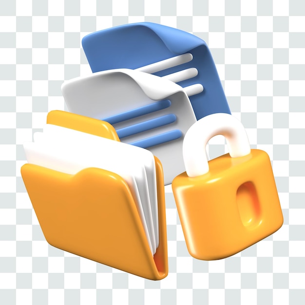 concept of limited access to documents closed information 3d folder and sheets lock