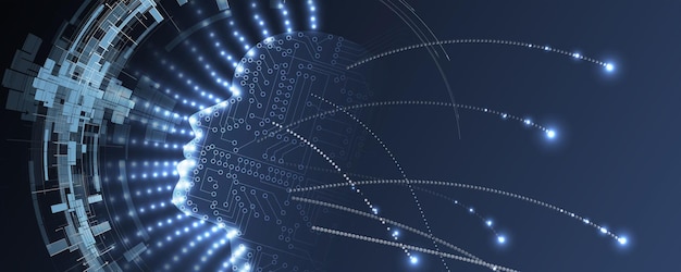 Conceptual technology illustration of artificial intelligence