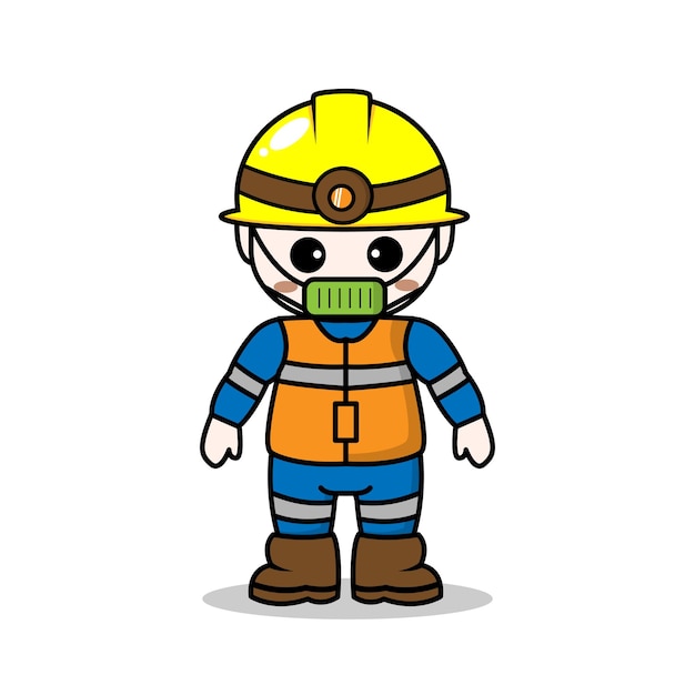 construcstion worker on white background