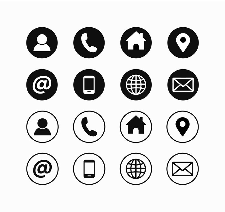 Vektor contact us vector icons flat icons set on white background