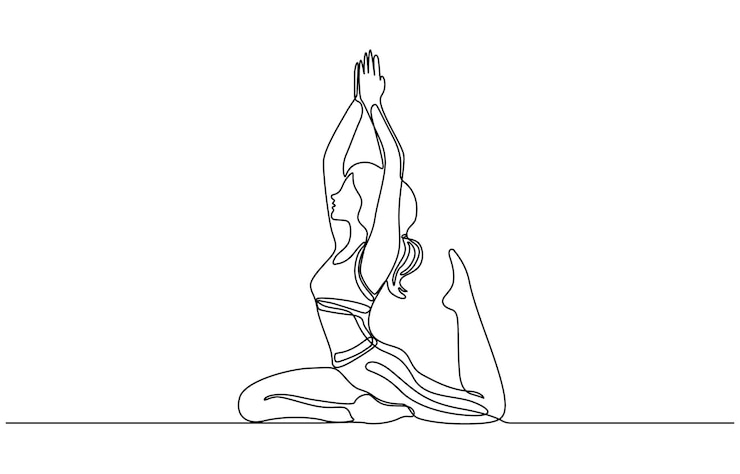 Vektor continue line of woman doing yoga sport vector illustration continuous line of yoga sport woman