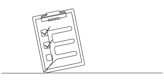 continuous line drawing of checklist icon hand drawn symbol vector illustration continuous one