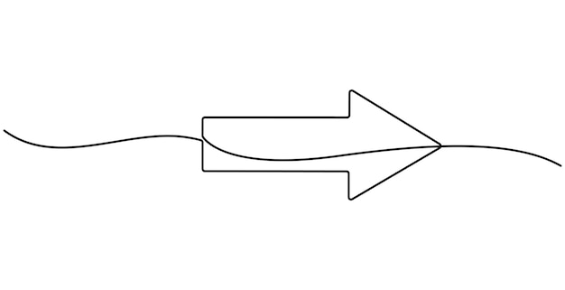 continuous line drawing of horizontal double arrow symbol abstract line art illustration arrow