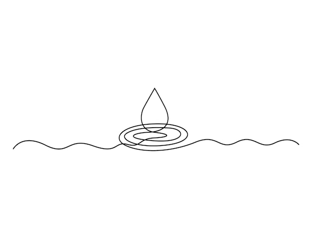 Continuous line drawing of water drop world water day concept vector illustration