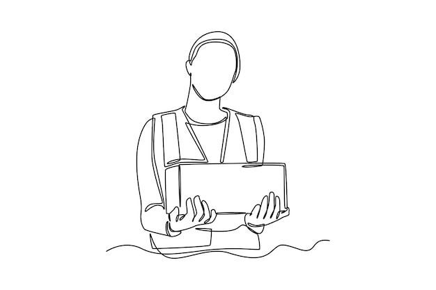 continuous one line drawing distribution and logistic concept single line draw design vector graphic illustration