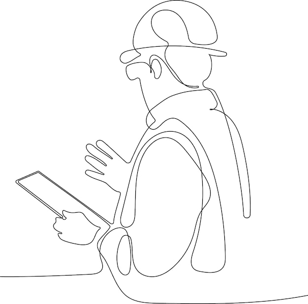 Continuous one line drawing for your minimal design Vector landing page of architecture works