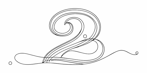 continuous one line drawing number 2