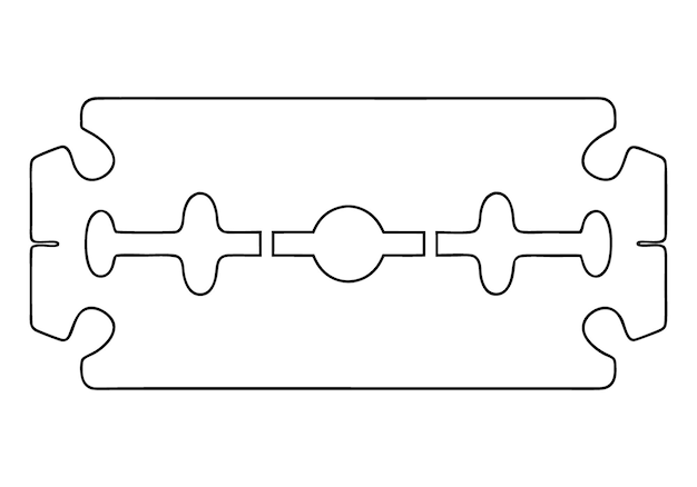 continuous oneline drawing of doubleedge blades minimalist sharp tool art