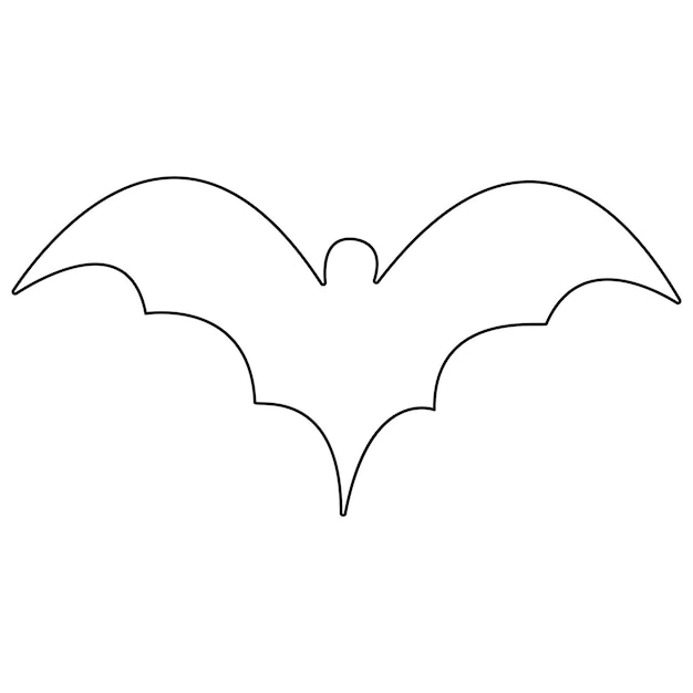 continuous single line art drawing of cute flying bat for nature lover organization outline vector