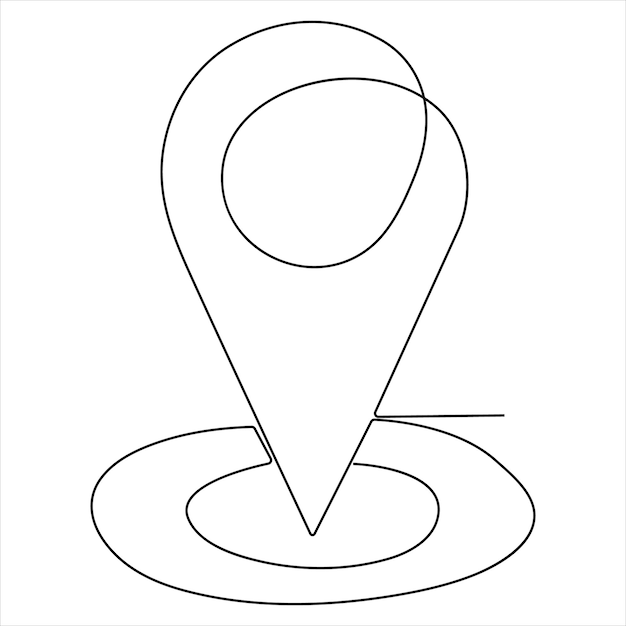 Continuous single line art drawing of route location concept pointers travel vector illustration