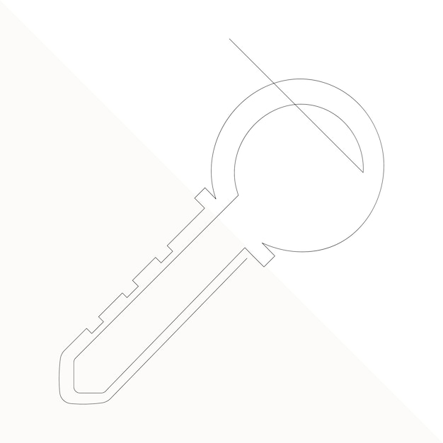 Continuous single line art of key House Key simple line drawing vector design