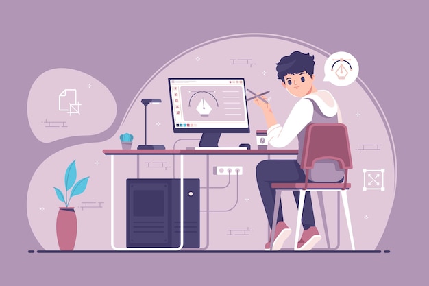 cool designer character illustration  