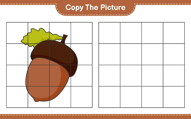 copy the picture copy the picture of acorn using grid lines