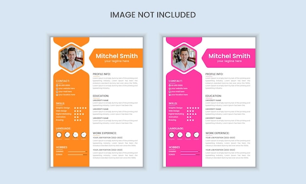 Corporate vector resume or cv design template
