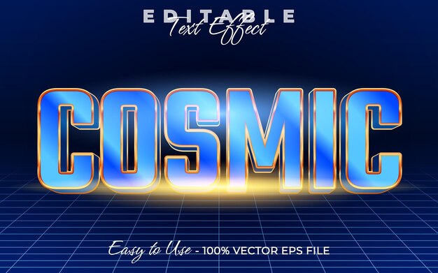 Cosmic editable text style effect Glossy 3D text style theme