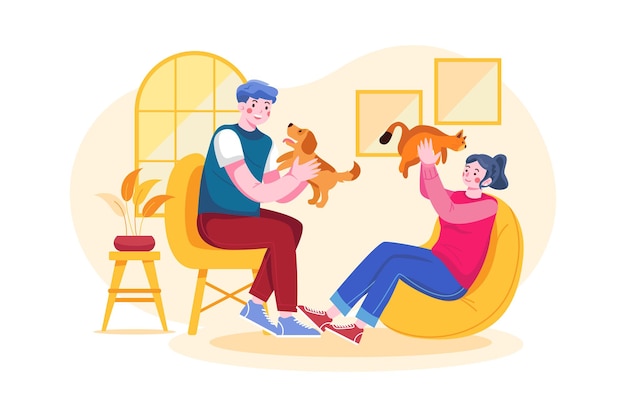 couple in love with animal
