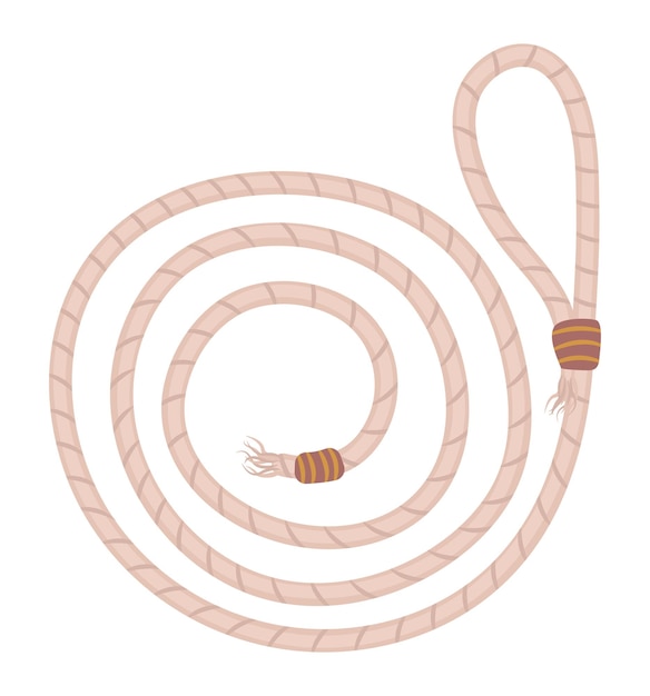 Cowboy rope lasso in boho style color vector illustration