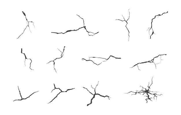 Crack silhouettes Crack wall silhouette Crack clipart Crack vector bundle