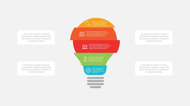 Creative bulb infographic elements for business with icons