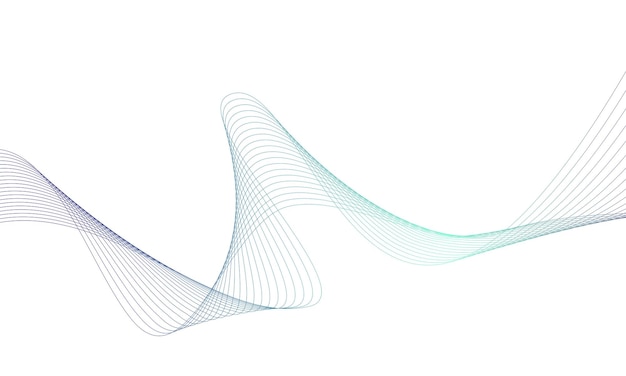 creative colorful line wave art abstract vector template illustration on white background