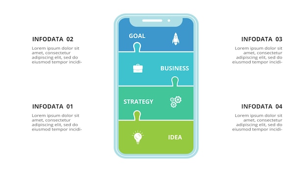 Creative concept for infographic with 4 steps options parts or processes Business data visualization