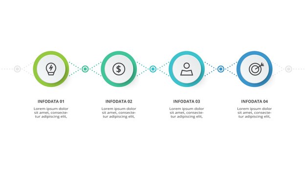 Creative concept for infographic with 4 steps options parts or processes Business data visualization