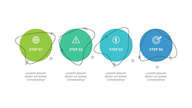 creative concept for infographic with 4 steps options parts or processes business data visualization