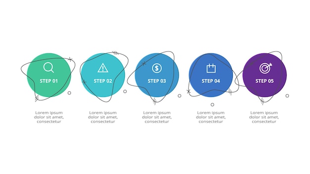 creative concept for infographic with 5 steps options parts or processes business data visualization
