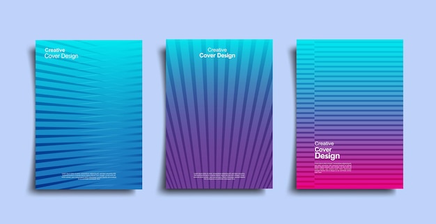 Creative covers design. Colorful gradients, vector, abstract, trendy line graphic design.