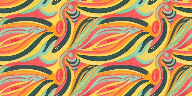Creative Exotic Jungle Plants Modern Floral Seamless Pattern for Trendy Designs