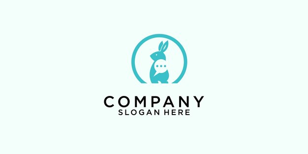 creative phone and rabbit logo design with modern concept premium vector
