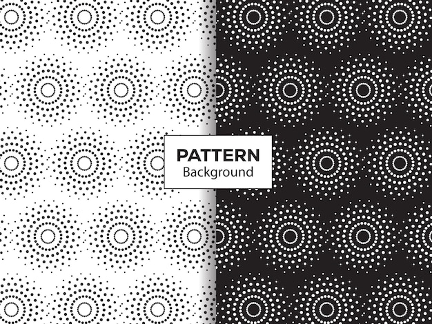 Creative set of black and white posters with circles and circles pattern background design