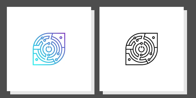 Creative technology logo design with modern concept premium vector