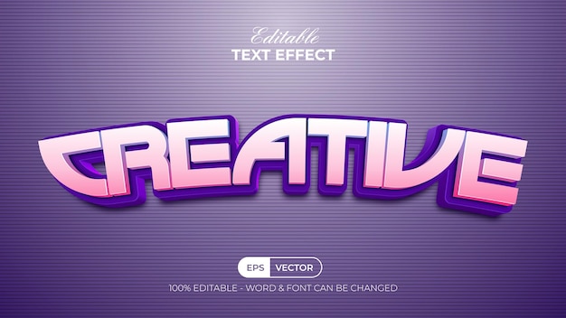 creative text effect style editable text effect