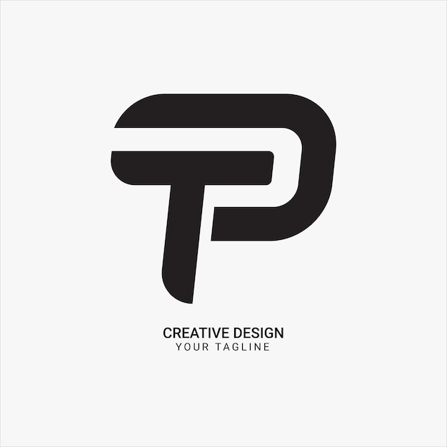 creative tp or pt initial monogram flat modern brand unique logo design