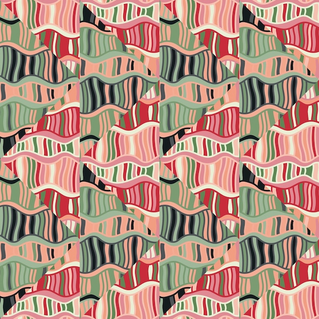 Creative tribal mosaic tile Abstract scribble seamless background pattern