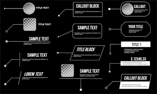 creative vector illustration of callouts titles lower third for presentation isolated on background