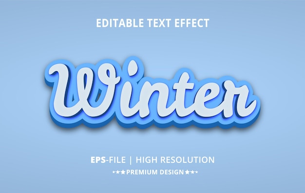 Creative winter 3d editable text effects style