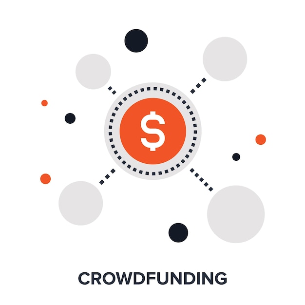 Crowdfunding flat concept