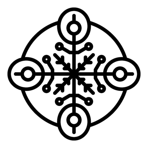 Crystal snowflake icon Outline crystal snowflake vector icon for web design isolated on white background