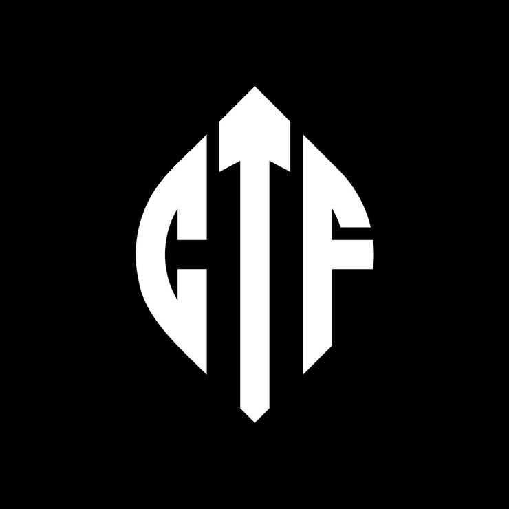 Vektor ctf circle letter logo design with circle and ellipse shape ctf ellipse letters with typographic style the three initials form a circle logo ctf circle emblem abstract monogram letter mark vector