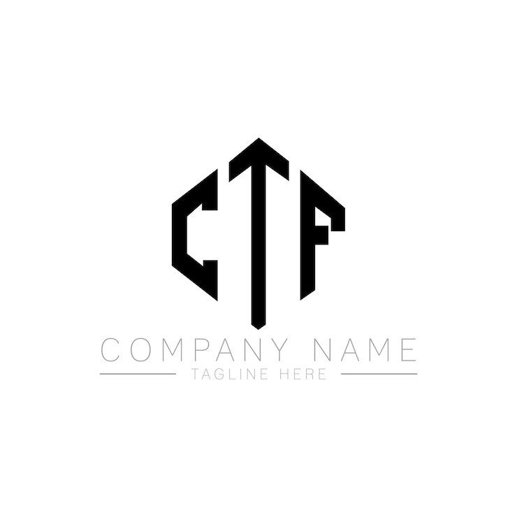 Vektor ctf letter logo design with polygon shape ctf polygon and cube shape logo design ctf hexagon vector logo template white and black colors ctf monogram business and real estate logo