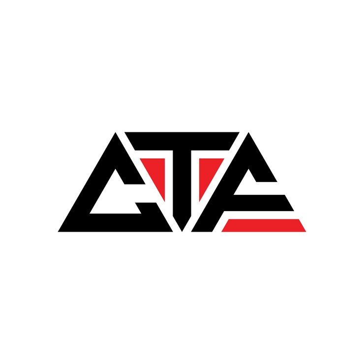 Vektor ctf triangle letter logo design with triangle shape ctf triangle logo design monogram ctf triangle vector logo template with red color ctf triangular logo simple elegant and luxurious logo ctf