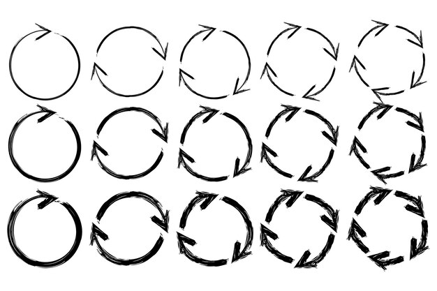 cursor arrow icon set arrow circles arrow icon collection vector illustration stock image