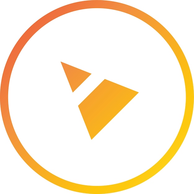 Cursor icons designed in orange and yellow gradient with geometric shapes and circular outline