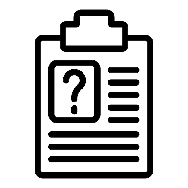 customer question document icon outline vector ask mark on clipboard