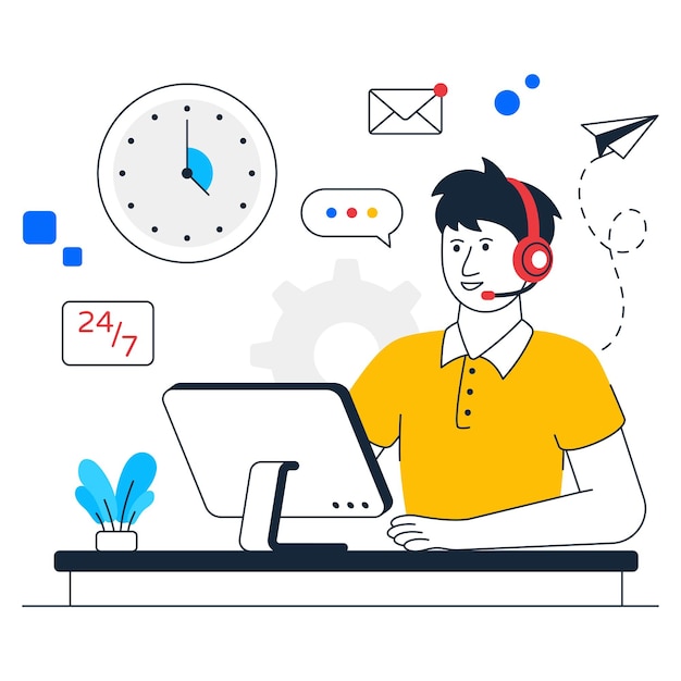 Customer Service abstract vector style design stock illustrations