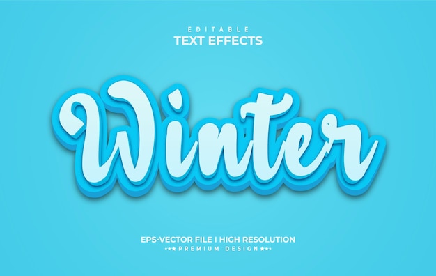 Customizable Winter 3d text effects layer style mockup template
