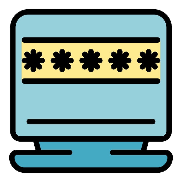 customize password icon outline customize password vector icon color flat isolated